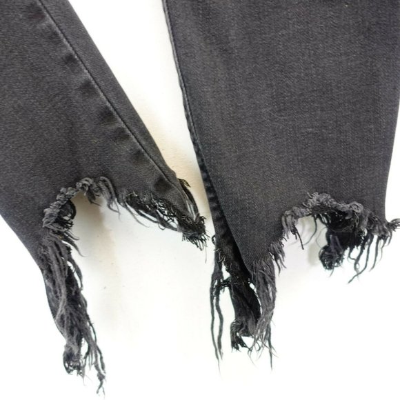 HIDDEN Women Washed Black Denim Skinny Jeans 26 Slim Frayed Distressed Mid Rise - Picture 12 of 13